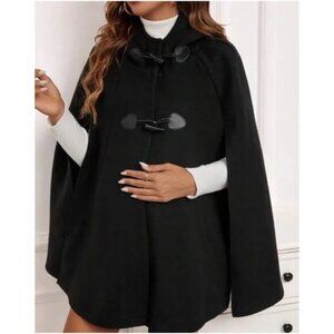 Maternity Classic Toggle Closure Cape Jacket Coat